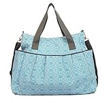 Stratus Diaper Tote Bag by White Elm (Blue) - Durable Waterproof Coated Canvas Easy to Clean 7 Pocke