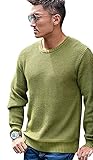 [キャバリア] メンズ セーター ニット クルーネック ラーベン編 ストレッチ 長袖 無地 CAJP18-02 44(M) KHA(カーキ)