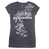 NFLチームロゴアスレチックTシャツGirls – Seattle Seahawks – 箔印刷Mダークブルー