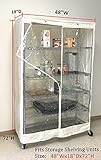 ストレージ棚ユニットカバーin Off White with One Side See Throughパネル(複数のサイズ 48"Wx18"Dx72"H shelf 4919 pvc off whit