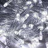 SODIAL(R) 10M　100LED　白のアウトドア　クリスマス　パワーストリング　フェアリーウェディングライト　ランプ