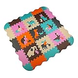 赤ちゃんはマット、Richoose9PCSソフトフォームマット子供の教育パズルクロールマットヨガエクササイズマット、動物を