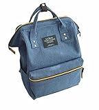 Platinum Loops がま口リュック キャンパスバック リュックサック マザーズバック 通学 通勤 レディース 大容量 2way (ブルー)