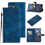 Oppo Reno 9A / 7A ケース 手帳型 スタンド機能 おっぽ reno7 A 携帯ケース Oppo Reno9A カバー 財布型 カード入れ収納 スマホケースReno7 A オッポ リノ 9 A スマホカバー OPG04 / CPH2523 / A201OP / A301OP ケース 耐衝撃 全面保護防水 TPU 軽量設計 おしゃれ桜蝶 - ブルー