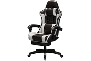 ESLUVE ゲーミングチェア ゲーム用チェア オフィスチェア ハイバック デスクチェア リクライニング パソコンチェア ヘッドレスト ひじ掛け付き 135度リクライニング 高さ調整機能 メーカー一年保証