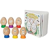 Hape - Early Explorer - Eggspressions Wooden Figure Set with Book [並行輸入品]