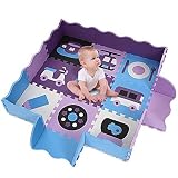 smibie Extra Thick Foam Baby Play Mat withフェンスfor Tummy Timeとクロール 25pcs ブルー 14207452