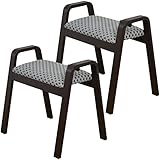 山善(YAMAZEN) スツール 2脚組 杖置き付き 玄関ベンチ 曲げ木 スタッキング CF4061T(BGR)#2