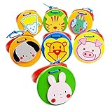 (トイホーム)Toy home子供音楽　木製玩具　カスタネット　かわいい動物　7個セット