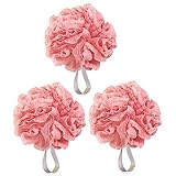 Healeved 3個 レースバス サンドオフミット 男性ボディローション 体 ボデイーソープ body soap シャワーメッシュスポンジボール シャワーバスメッシュボール peネットワーク 白い