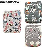 Ohbabyka3点セット オムツカバー 新生児 新生児期 出産祝い グッズ お返し おむつカバー ベビー服 赤ちゃん 服 ベビー 男の子 女の子 長く使える サイズ調整可能 (OB140141142