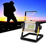 LED投光器　LEDフラッドライト　LEDポータブル作業灯 50W 3600LM　照射距離10M　防水IP67級 赤/青警告灯 3モード　夜間作業　アウトドア/キャンプ/車の修理/工事現場