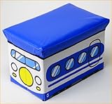 ストレージボックス　スツール　折りたたみ椅子 便利BOX　　椅子　収納箱　折りたたみ収納箱　チェアー　ベビー用品　出産祝いやギフトにもどうぞ (新幹線)