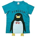《初夏盛夏対応》 CHEEK ROOM(チイクルーム)  製品洗い加工済み42/2天竺ペンギン半袖Tシャツ 90cm/BL NO.B-470140