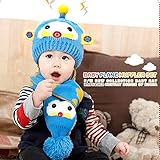 Vin beauty ベビートッドラー 冬暖かい かわいい1セット フライロボット ビーニーハット スカーフ ラブリーアクセサリー