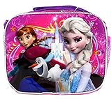 Pink and Purple Disney Frozen Anna and Elsa Kids Lunch Bag [並行輸入品]