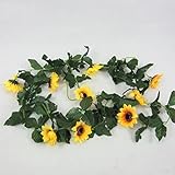 Excellent.advanced? 人工シルク ローズ花ツタつる葉ガーランド結婚式パーティー家の装飾