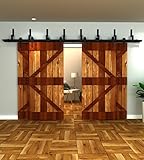 矢印形状バイパスSlidingバーンダブルドアハードウェア 8ft Bypass Kit for 4 Doors ブラック BDH_01_07_244_4_1