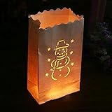 Fascola 20 x Snowman holder Luminaria Paper Lantern Candle Bag For BBQ Christmas Party Home Outdoor 