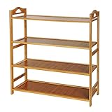 シューズラック 木製 4段 幅68cm ナチュラル ウッドラック 収納ラック