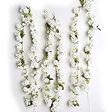 Yiliyajia造花サクラ桜　花たっぷり二本セット　春の飾りお祝いディスプレートインテリア壁掛け(白)