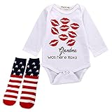 Lovoski 新生児　ベビー　コットン　ボディスーツ　ロンパー　ニーハイ　靴下　ソックス付　通気性