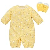 西松屋 [EFD] ミトン付きキルト長袖コンビドレス（ニワトリ＆ヒヨコ） 【新生児50-60cm】