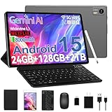 【9点セット版ドタブレット10インチ 】Android 15 タブレットWiFi モデル24GB+64GB+2TB拡張、5G/2.4GWiFi 8コアCPU、8000mAhバッテリー 13MP+8MP デュアルカメラ BT5.2/ GPS/GMS,PSE認証済/オンライン授業/無線投影/子供用 キーボード+マウス+タッチペン+フィルム+ケース付き ギフトに最適