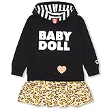 BABYDOLL（ベビードール） ボーダーMIXヒョウ柄切替ワンピース 子供服 ベビー 90cm ブラック