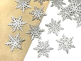 and.A ワッペン 布フレーク デコ材料 雪の結晶 3.5ｃｍ 20枚セット スノーフレーク ゴールド シルバー ブルー モチーフ アップリケ ハンドメイド (シルバー)