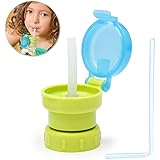 ストローキャップ ペットボトルキャップ ポケッチューストロー 調節ジョイント付 ワンタッチで簡単開閉 入院時やオフィスで「グリーン」