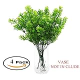 人工植物低木: z-liantパックの4合成プラスチック14 " Orchidリーフ、FAKEシミュレーションGreeneryガーデン、オフィス、屋内装飾植物、Good forパーティーフェスティバル