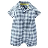 カーターズ Carter's ロンパース 半袖 綿100% Plaid Button-Front Romper 24M (83-86cm) [並行輸入品]