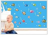 Under the Sea Decals Aquarium The Deep Blue Sea Fishes Decorative Peel Vinyl Wall Stickers Wall Deca
