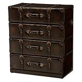 チェスト 4段 タンス 収納家具 ダークブラウン