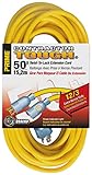 Prime Wire & Cable EC730830 50-Foot 12/3 SJTW Twist-to-Lock Contractor Outdoor Extension Cord with P