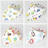 Morninggold スタイ ビブ よだれかけ　 2層タイプ スナップ　三角 コットン100% 柔らかい ベビー 4枚セット