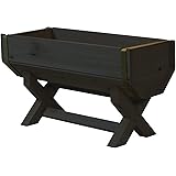 WOODPRO Ｘ脚付きプランター CB（チャコールブラック）色 幅60cm×奥行24cm×高さ32cm ガーデニング ベランダ 国産杉 木製 プランターボックス 園芸 野菜 菜園 プランターラック プランターカバー 鉢 受注生産