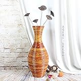 BAGEHUA 天然籐の花瓶をインドネシアの籐の花瓶を大規模なフロアの壺 40 cm 高のある壺装飾が施されている