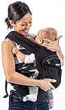 Mo+m Classic Cotton 3 Position Baby Carrier (Black) - Soft Structured, Ergonomic Sling w/ Mesh Cooli