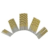 Keepjoy ツイストおドリルビット ドリル刃 1mm，1.5mm，2mm，2.5mm，3mmストレートシャンク スプリットポイント高速度鋼 (50本セット)