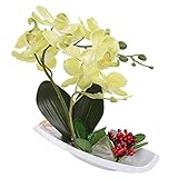 BULARY　造花 胡蝶蘭立ラベンダー 花束　高品質コチョウラン　インテリア　プレセント　ギフト　結婚式　誕生日　発表会　入学式　卒業式　ミニ 小さいサイズ いろんなタイプ選べる　タイプA　イエロー