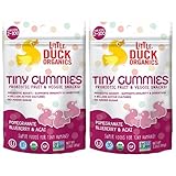 Little Duck Organics オーガニック 幼児向け プロバイオティック フルーツ&野菜 グミ(ザクロ&ブルーベリー＆アサイー)(3oz x 2袋)[海外直送品] [並行輸入品]