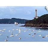 キャンバス上需要壁Peel「ボートと灯台壁アートプリントat Phare Du Portzic、グーレdeブレスト、Finistere、ブルターニュ、フランス 60" x 45" 2131093_14