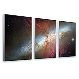 Alonlineアート – スターバーストGalaxy Messier 82 m82 Hubble Space Galaxy Framedのコットンキャンバスホーム装飾壁アート博物館品質フレームをハン