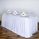 Tableclothsfactory 4.3m Three Layered Tulle Wedding Party Banquet Rectangular Table Skirt with Satin