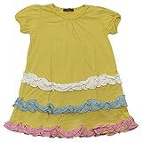 【H28年春夏物】 nico hrat(ニコフラート) 製品洗い加工済み 綿レーヨン天竺カラフルワンピース 120cm/YE NO.B-260804