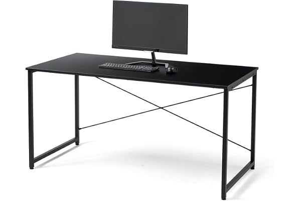 サンワダイレクト パソコンデスク 幅140×奥行70cm モニターアーム対応 机 PCデスク 組立簡単 ブラック 100-DESKF059BK