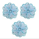 フラワー装飾4 "ブルーMini XS Wire Hangingナイロンメッシュ花デイジー3 Pieceデコレーションセット装飾赤ちゃん保育園寝室女の子部屋壁ウェディング誕生日パーティーシャワークラフ