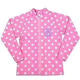 キッズ ジュニア 子供用 長袖 ラッシュガード 水着 日焼け対策 男の子 女の子 fo-rsg35 130cm 水玉（ピンク）